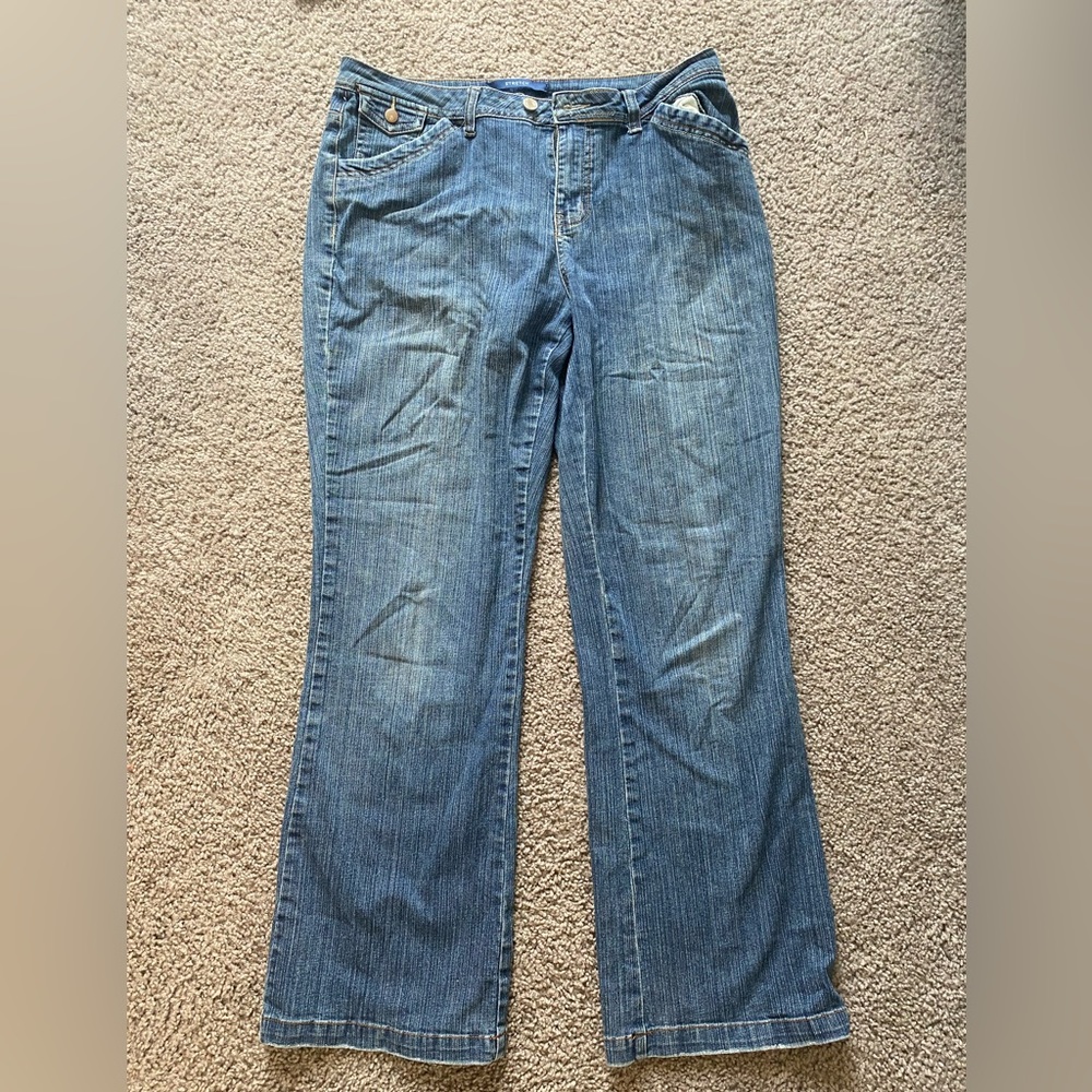 Bill Blass | vintage straight leg jeans stretch women’s size 12 denim dad jeans - Picture 3 of 14